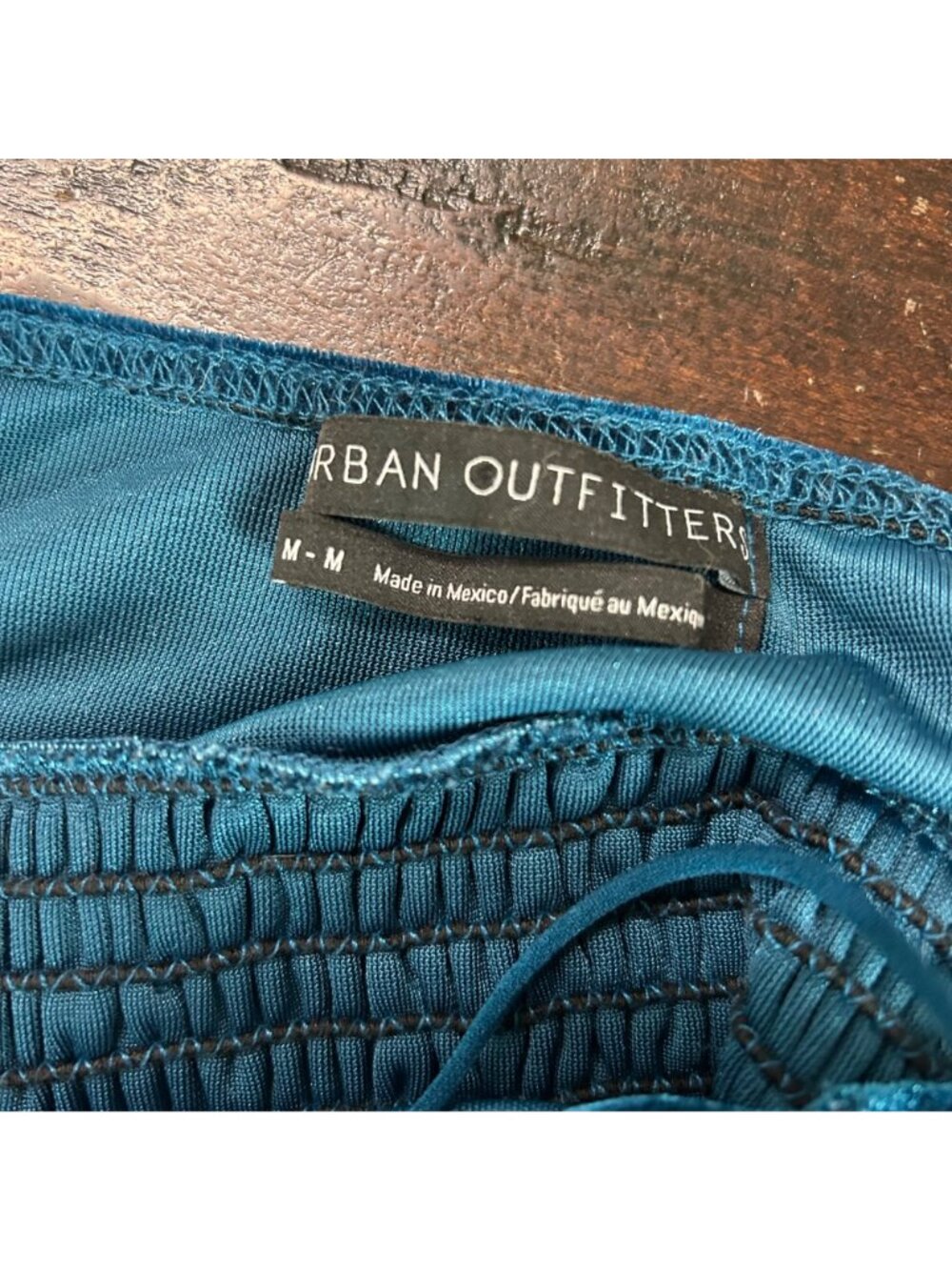 Urban Outfitters Turquoise Velvet Crop Top Cami Milkmaid Whimsigoth Size Medium - Picture 4 of 4